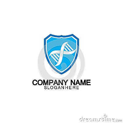 DNA shield logo icon design-vector Vector Illustration