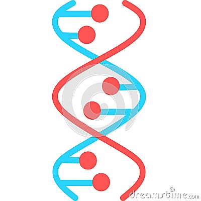 DNA spirals violet and turquoise color icons set. Deoxyribonucleic, nucleic acid helix. Spiraling strands. Chromosome. Molecular b Vector Illustration