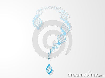 DNA strand question mark Cartoon Illustration