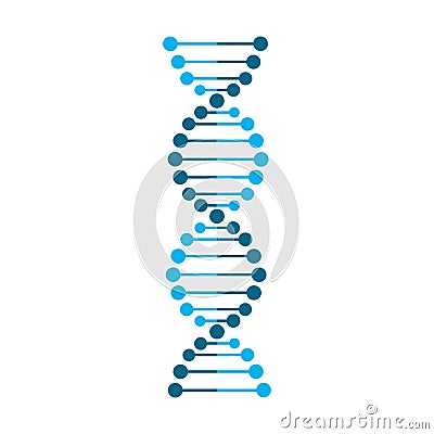 DNA strand symbol. Isolated on white background Cartoon Illustration