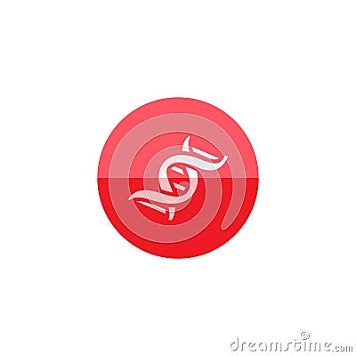 Circle icon - DNA strands Vector Illustration