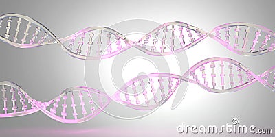DNA string, chain of chromosome banner Cartoon Illustration
