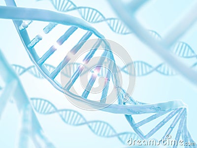 DNA structure. Abstract biotechnology background. Cartoon Illustration