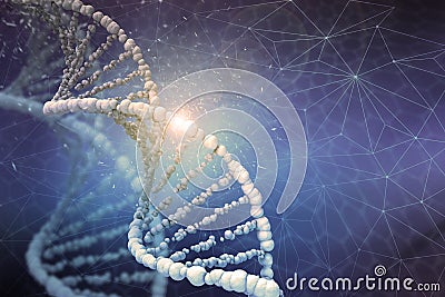 DNA structure Digital illustration in colour background Cartoon Illustration