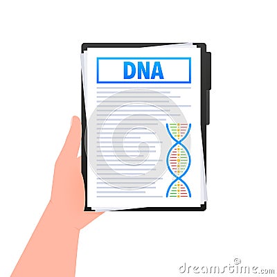 DNA structure document. Structure molecule and cell, chromosome. Genetic engineering. Vector stock illustration Vector Illustration