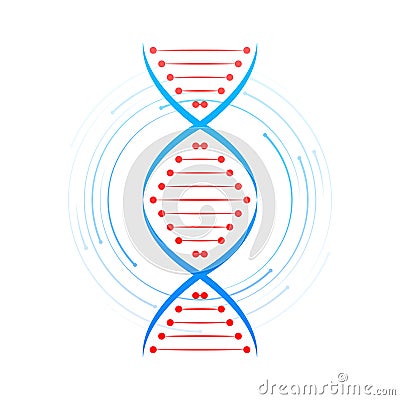 DNA structure Icon set. Structure molecule and cell, chromosome. Genetic engineering. Vector stock illustration Vector Illustration