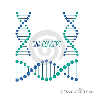 DNA symbol, sign. Deoxyribonucleic acid concept. Vector illustration Vector Illustration