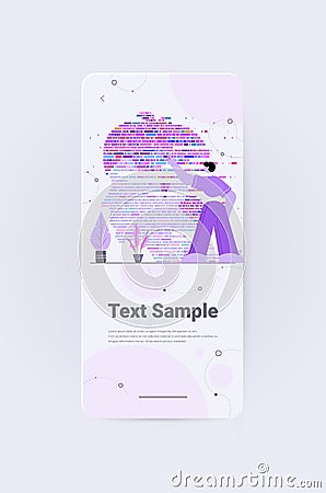dna test infographic big genomic data with woman face genome sequence map vertical Vector Illustration