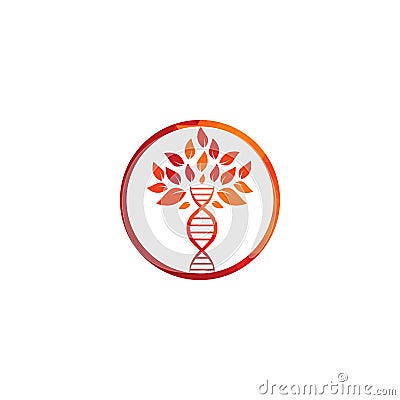 Dna tree vector logo design. DNA genetic icon. Vector Illustration