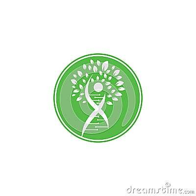 Dna tree vector logo design. DNA genetic icon. Vector Illustration