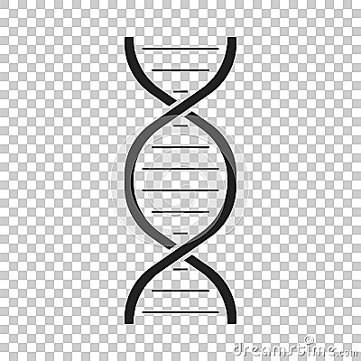 Dna vector icon. Medecine molecule flat illustration Vector Illustration