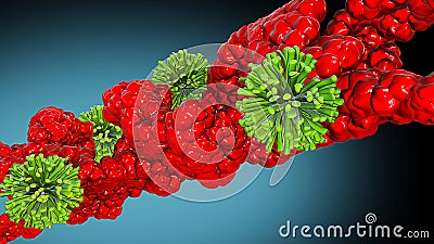 DNA virus attack Stock Photo