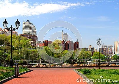 Dnepr, Ukraine, view from the Monastery Island. Editorial Stock Photo