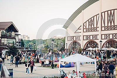 Dnepropetrovsk, Ukraine - June 3, 2017: people picnic in Park Lavina with family in Dnepropetrovsk, Ukraine on June Editorial Stock Photo