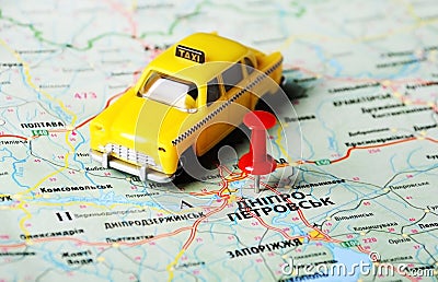 Dnepropetrovsk ,Ukraine Russia taxi map Stock Photo