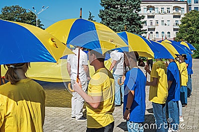 Action of young Ukrainians - Close the sky over Ukraine Editorial Stock Photo