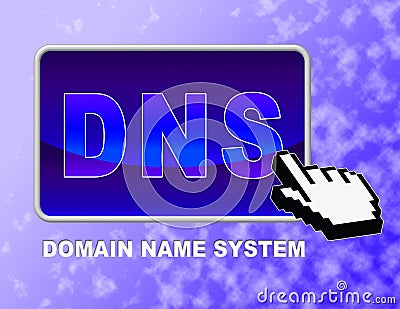Dns Button Shows Domain Name Server And Click Stock Photo