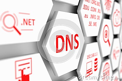 DNS concept Cartoon Illustration