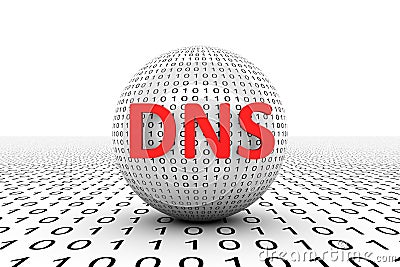 DNS conceptual sphere Cartoon Illustration