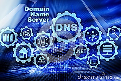 DNS. Domain Name System. Network Web Communication. Internet and digital technology concept Stock Photo