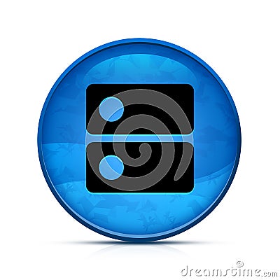 DNS icon on classy splash blue round button illustration Stock Photo