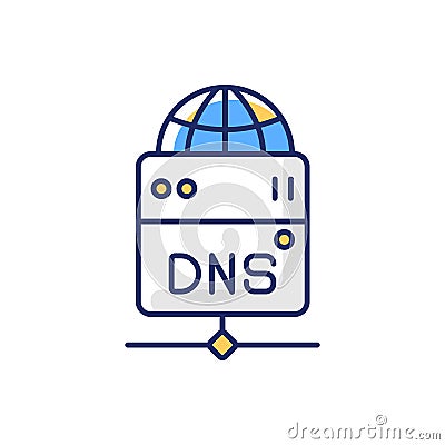 DNS server RGB color icon Vector Illustration