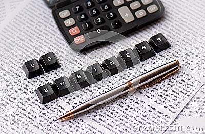 Do business, calculate your money... Stock Photo