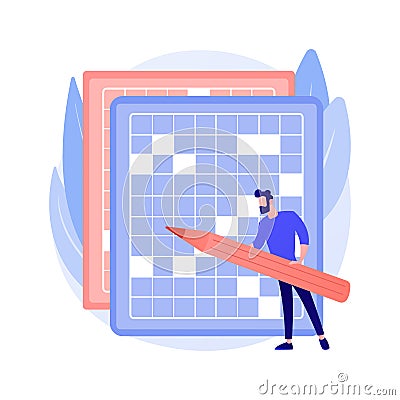 Do a crossword and sudoku abstract concept vector illustration. Vector Illustration