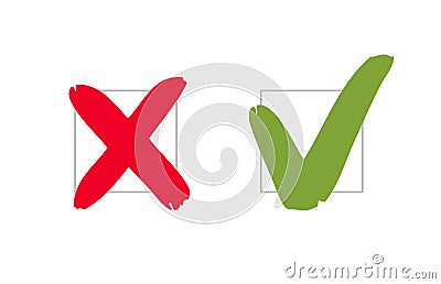 Do and Dont, Pros and Cons. Check marks sign. Vote, voting vector Vector Illustration