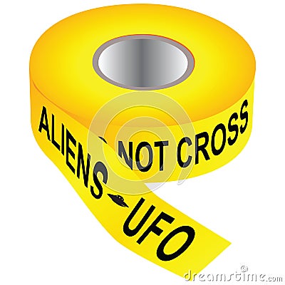 Do not cross - aliens ufo Vector Illustration