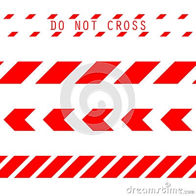 Do not cross the line caution tape. Vector Illustration