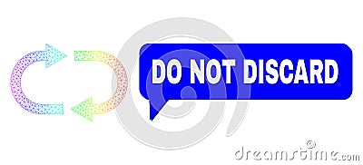 Spectral Net Gradient Recycle Icon and Do Not Discard Speech Cloud with Shadow Vector Illustration