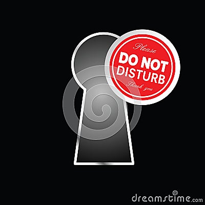 Do not disturb circle on keyhole in red color illustration Vector Illustration