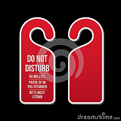 Do not disturb door hotel sign Vector Illustration