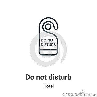 Do not disturb outline vector icon. Thin line black do not disturb icon, flat vector simple element illustration from editable Vector Illustration