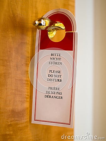 Do not disturb sign door hanger Stock Photo
