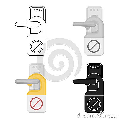 Do not disturb sign icon in cartoon style on white background. Hotel symbol stock vector illustration. Vector Illustration