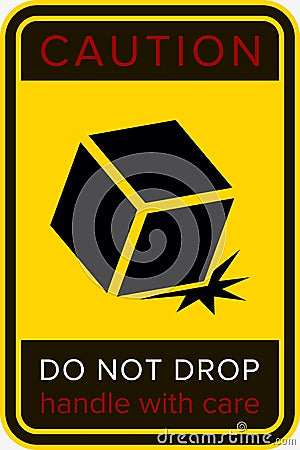 Do Not Drop. Fragile Items. Packaging Symbol. Sign and Label Indicating That Items Must Be Handled Carefully. No Drops Vector Vector Illustration