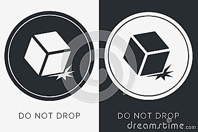 Do Not Drop. Fragile Items. Packaging Symbol. Sign and Label Indicating That Items Must Be Handled Carefully. No Drops Vector Vector Illustration