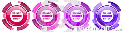 Do not enter, access, entry colorful icons collection, round glossy icon set isolated on white, modern design web buttons Stock Photo