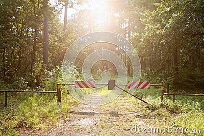 Do not enter closed way to paradise Stock Photo