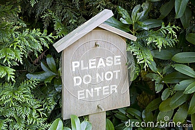 Do not enter sign japanese garden Stock Photo