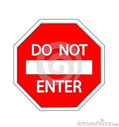 Do Not Enter warning sign Vector Illustration
