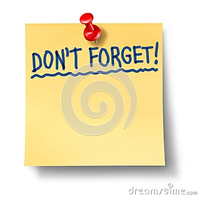 Do not forget don't reminder alzheimers Stock Photo