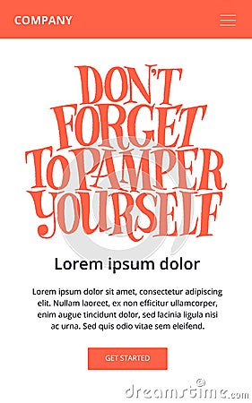 Do not forget to pamper yourself Vector Illustration