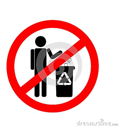 Do not litter sign, prohibition of littering, ban on disposing of the battery Stock Photo