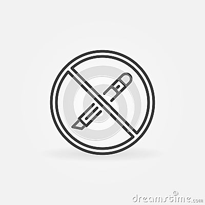 Do not open with a Utility Knife vector concept line icon Vector Illustration
