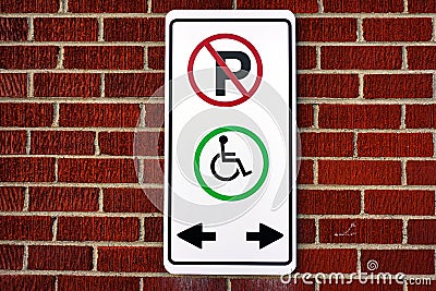 Do not park, this spot for wheel chair Stock Photo