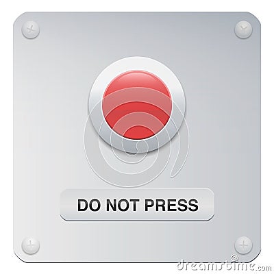 Do Not Press Button Dont Push Button Vector Illustration