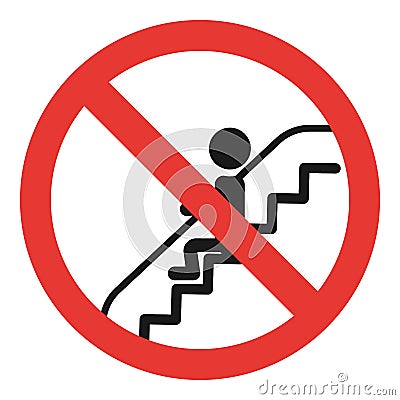 Do not sit escalator icon, simple style Vector Illustration